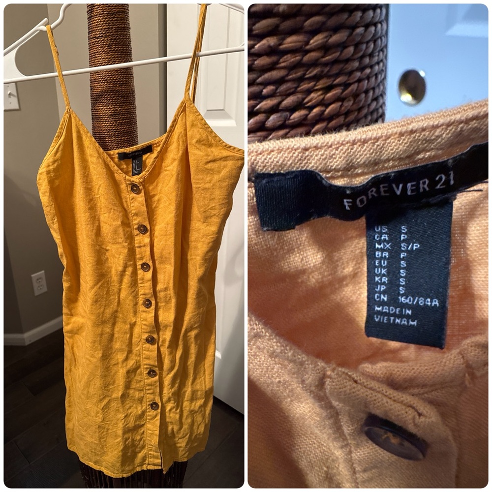 Forever 21 Mustard Button-Front dress